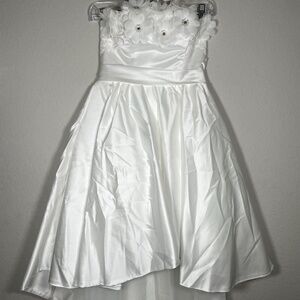 SHEIN Appliques White High Low Hem Tube Wedding Dress Women Size XSmall